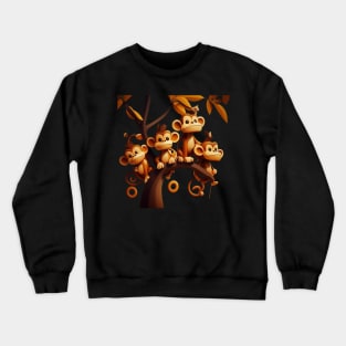 FOUR LITTLE MONKEYS IN A TREE Crewneck Sweatshirt